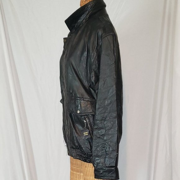 Men's Vintage LEATHER AND SOUL Bomber Patchwork Leather Jacket - M - Picture 2 of 7